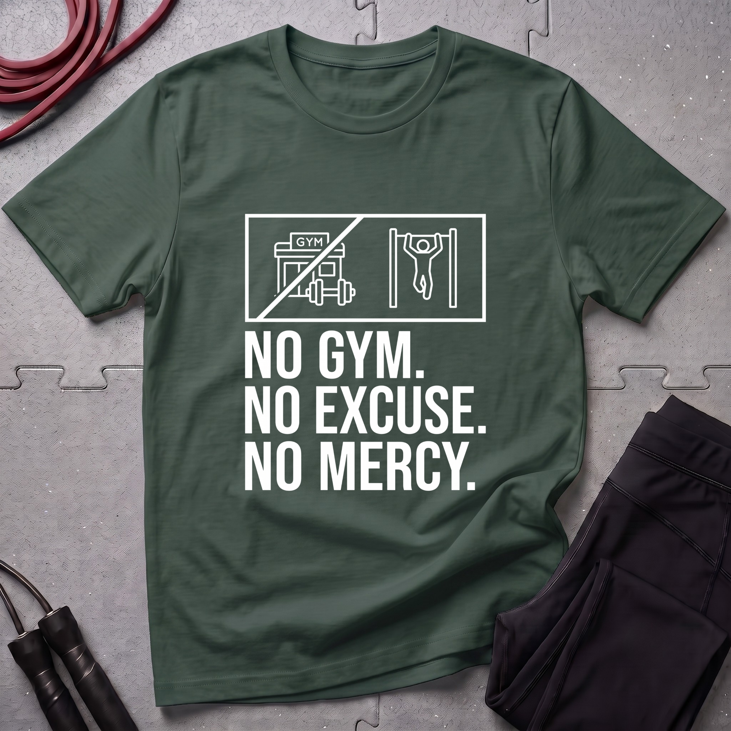 No Gym No Excuses No Mercy T-Shirt