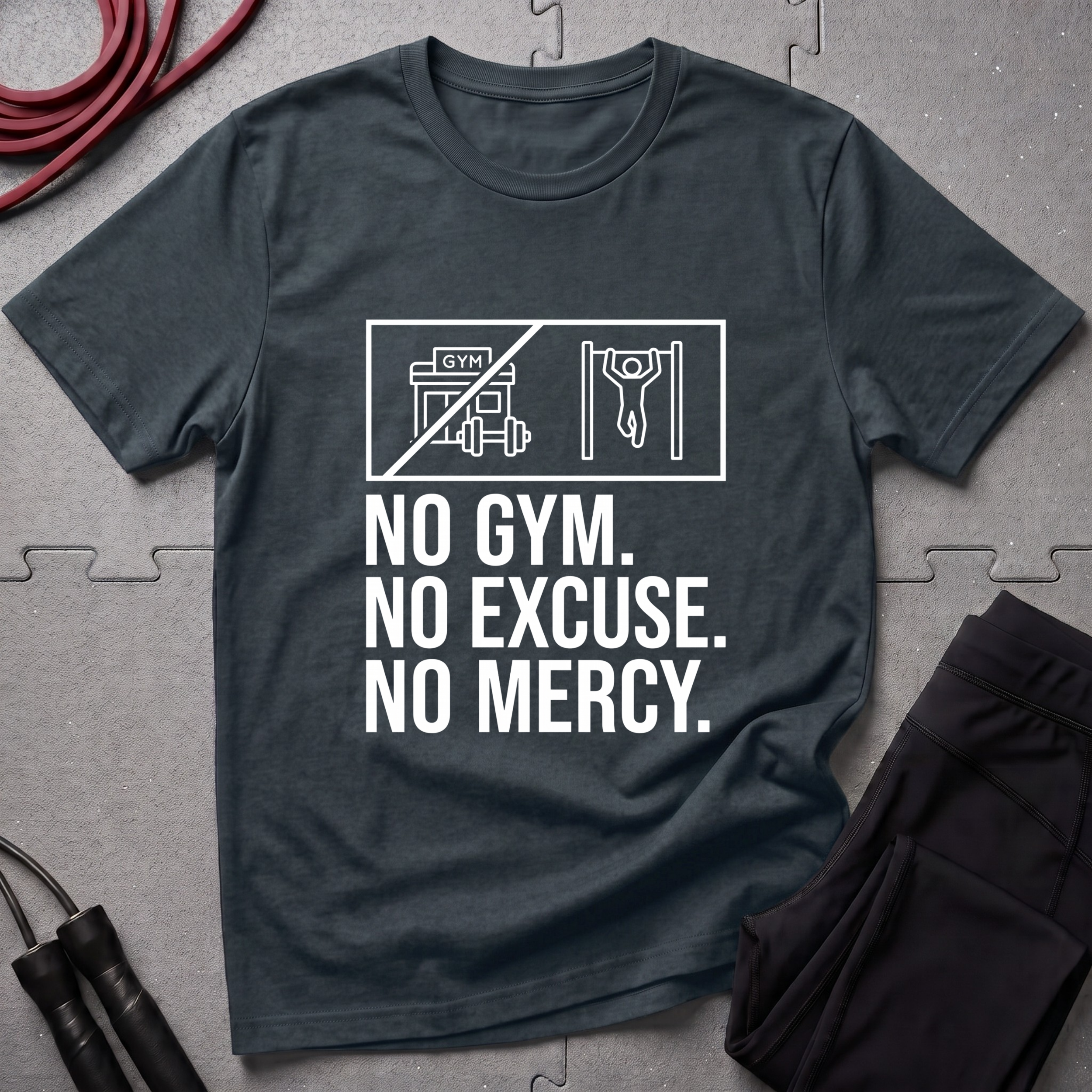No Gym No Excuses No Mercy T-Shirt